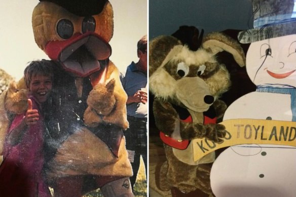WSL chief Erik Logan as Chuck the Duck (left) and Cody Coyote.