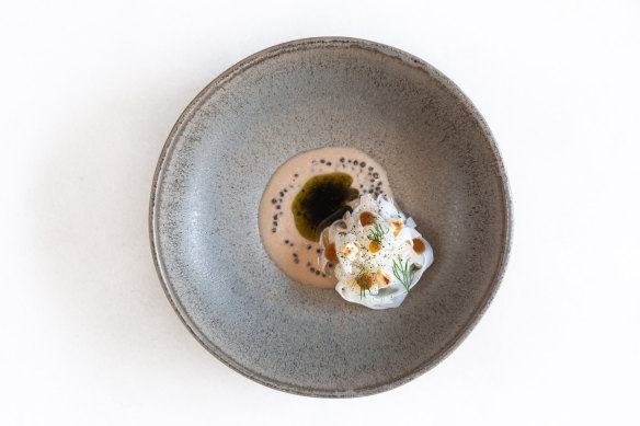 CURA … Squid, hazelnut butter, seaweed toast, caviar oscietra.