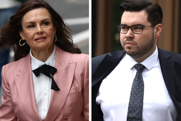 Lisa Wilkinson and Bruce Lehrmann during his Federal Court defamation case in Sydney.