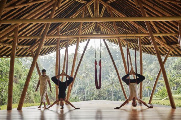 Yoga at Four Seasons Sayan.
