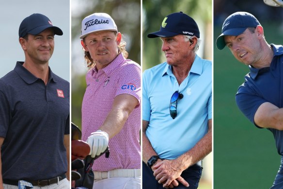 Adam Scott, Cameron Smith, Greg Norman and Rory McIlroy.