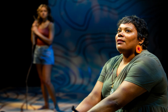 Shakira Clanton (foreground) steals scenes as Pattie in Don’t Ask What the Bird Look Like.