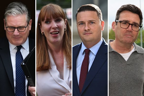 From left, Starmer and potential leadership rivals: Angela Rayner, the former deputy prime minister; Streeting, the recently resigned health secretary; and Andy Burnham., the mayor of Greater Manchester.