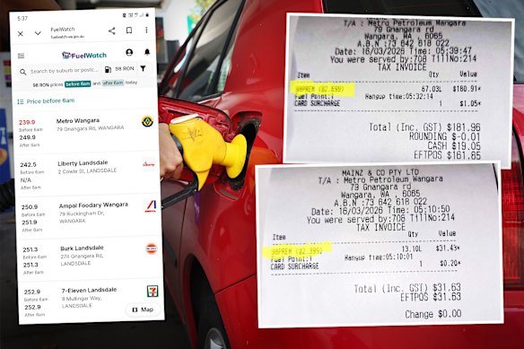 A Perth woman has referred a local petrol station to the ACCC after she claims they increased the price of their fuel by 30¢ in 20 minutes.