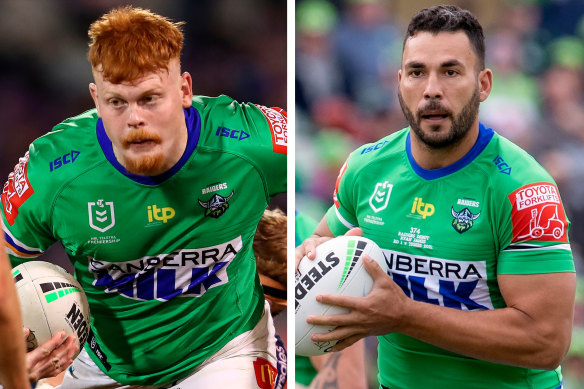 Dogs for a fortnight ... Corey Horsburghand Ryan James have joined the Bulldogs.