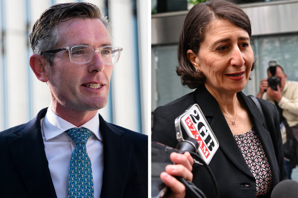 Dominic Perrottet, left, and Gladys Berejiklian.