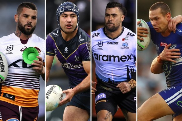 Adam Reynolds, Jahrome Hughes, Andrew Fifita and Brent Naden.