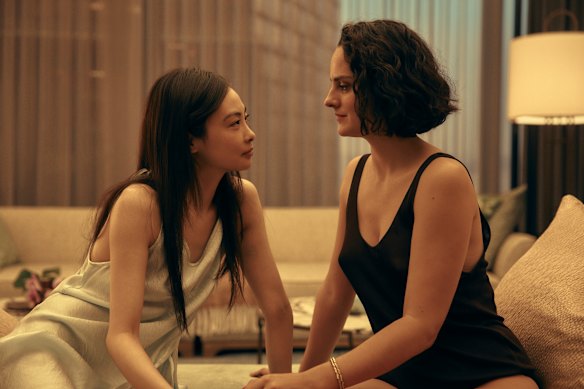 Noemie Merlant, right, and Chacha Huang in the new Emmanuelle.