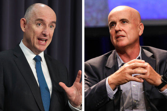 Adrian Piccoli (right), former NSW education minister, has rejected claims by Federal Minister Stuart Robert that “dud teachers” at public schools are the key reason for students’ declining academic performance.