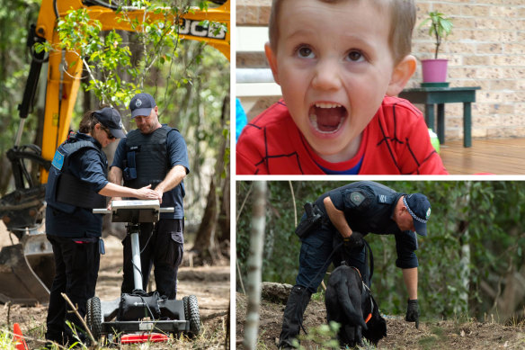 Police search a site near Kendall for the remains of William Tyrrell.