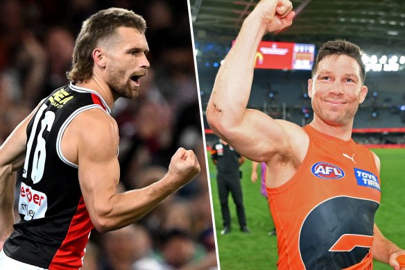St Kilda’s Dan Butler and GWS Giants skipper Toby Greene will face-off in the AFL elimination final.