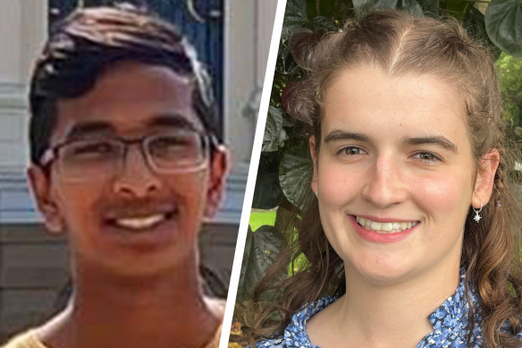 Luchith Thenuwara, top of maths, and Lucy Saywell, top of English. 