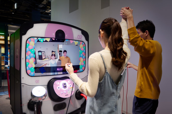 The original Love Tester purportedly measured heart rates, so you could get a better rating by making each other excited. This one at least gives you some harmless physical activity instead.
