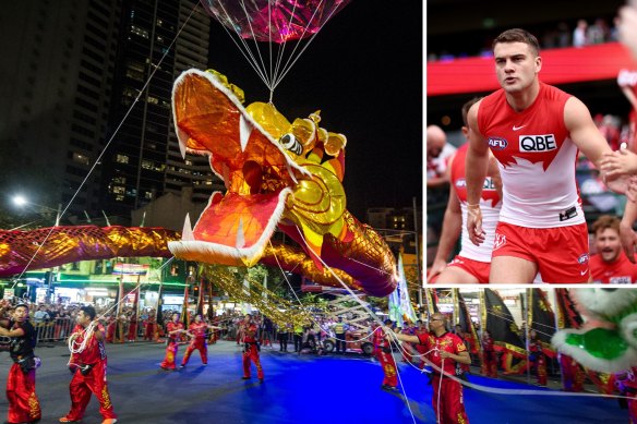 The dragon dance will be performed before the Swans’ clash with West Coast.