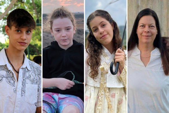 Undated images of Noam Or, Emily Toni Kornberg Hand, Hila Rotem Shoshani and Shiri Weiss, who were freed from Gaza in the second round of hostage releases. 