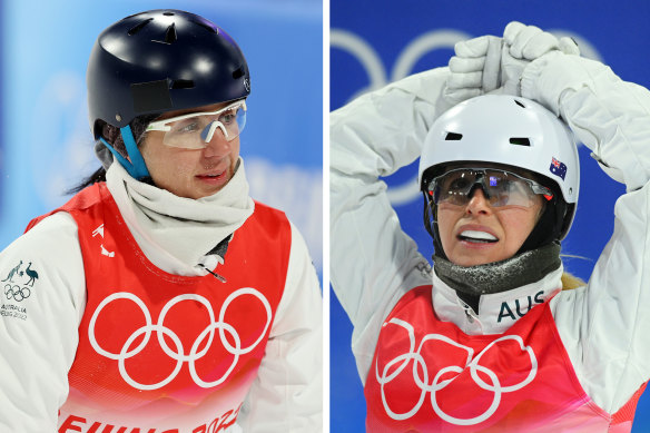 Australian skiers Laura Peel and Danielle Scott.