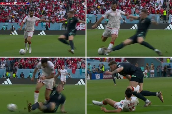 Harry Souttar’s sensational tackle against Tunisia.