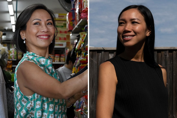 Independent member for Fowler, Dai Le, and her opponent, Labor candidate Tu Le.