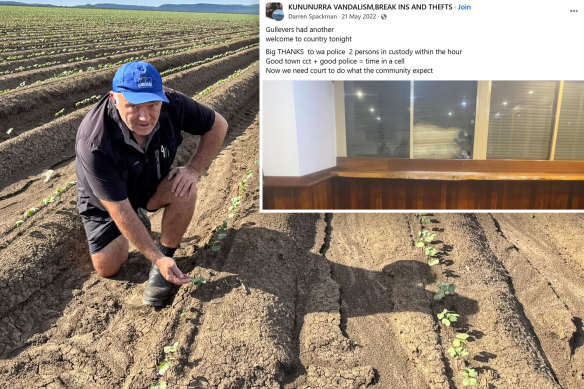 WA Liberal candidate for the seat of Kimberley Darren Spackman and a Facebook post he made in 2022. Pictures: Facebook