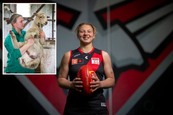 Essendon AFLW star Paige Scott, at the club and on the farm.
