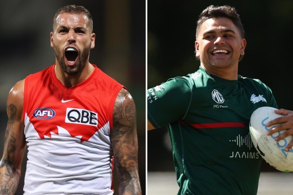 Lance Franklin and Latrell Mitchell are peas in a pod in the AFL and NRL respectively.