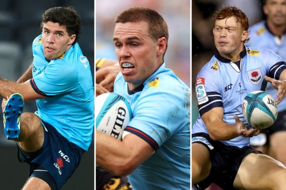 Ben Donaldson, Will Harrison and Tane Edmed are all competing for the NSW No.10.