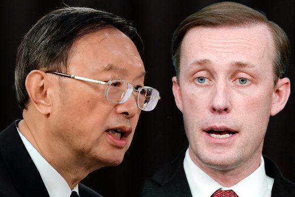 China’s Foreign Policy adviser Yang Jiechi and US National Security Adviser Jake Sullivan.