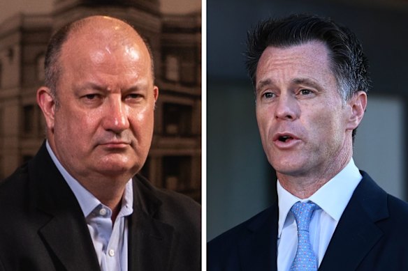 Unions NSW Secretary Mark Morey and Premier Chris Minns.
