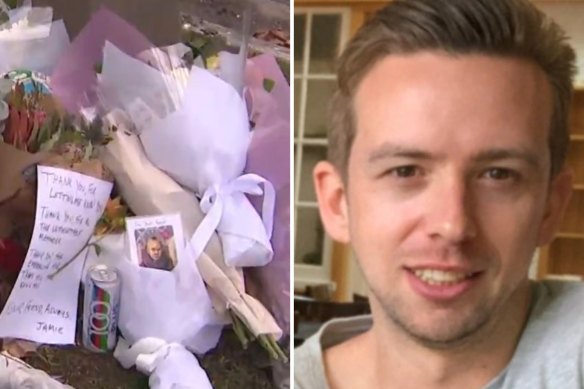 Tributes left in Burwood to William Taylor, who died in a fatal car crash in July.