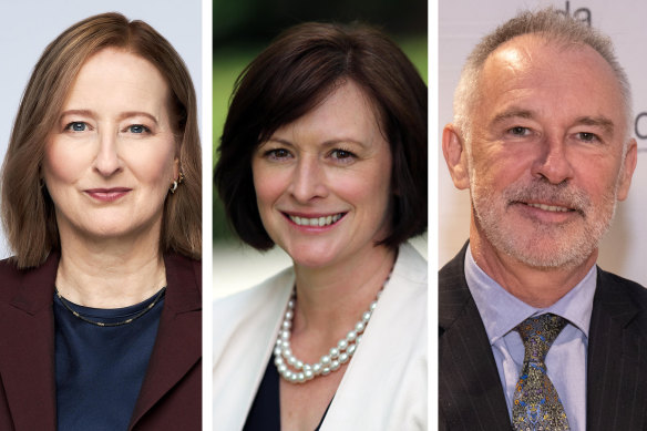 RBA reviewers Carolyn Wilkins (left), Renee Fry-McKibbin and Gordon de Brouwer say the bank shouldn’t use interest rates to target house prices or debt levels.