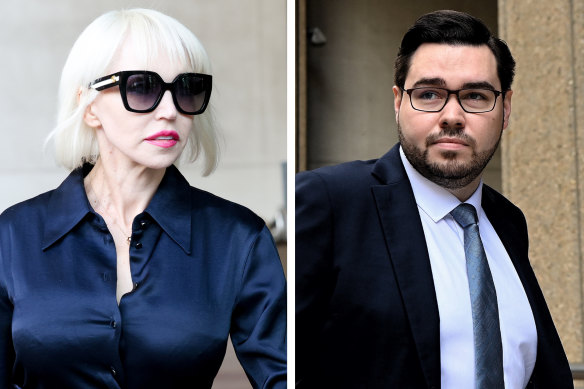 Zali Burrows outside the Federal Court in Sydney on Monday and Bruce Lehrmann in Queensland earlier this year.