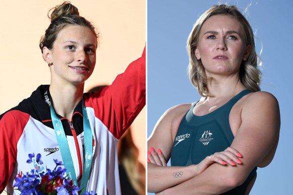 Summer McIntosh and Ariarne Titmus.