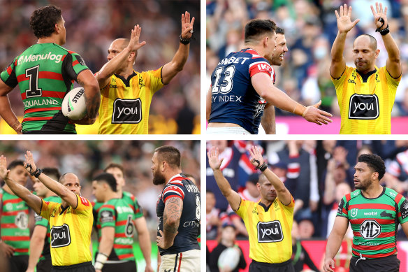 There were seven sin bins in the Roosters-Rabbitohs clash on Sunday. 