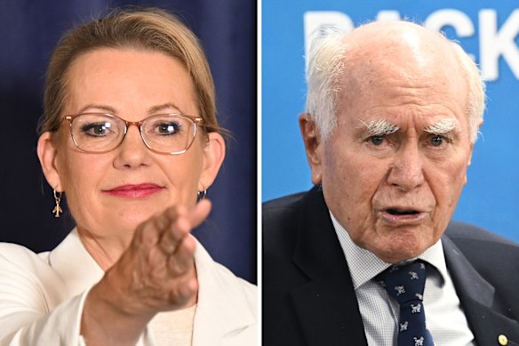 Liberal leader Sussan Ley and former prime minister John Howard.
