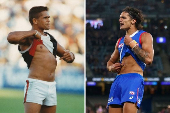 Nicky Winmar in 1993 and Jamarra Ugle-Hagan this year.