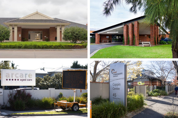 Four Melbourne aged care homes have been linked to current COVID-19 cases.