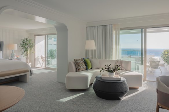 Inside an oceanfront suite.