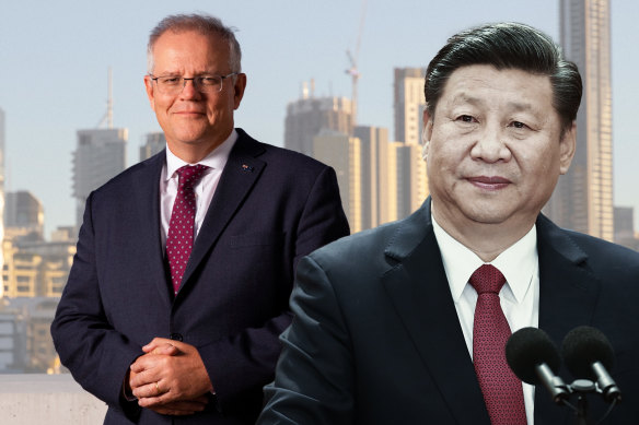 Prime Minister Scott Morrison and China’s President Xi Jinping. 