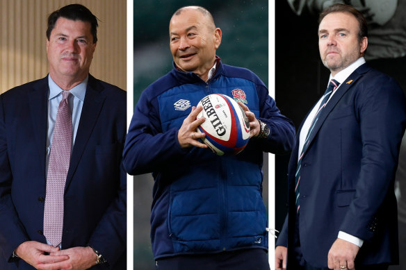 Hamish McLennan, Eddie Jones and Andy Marinos.