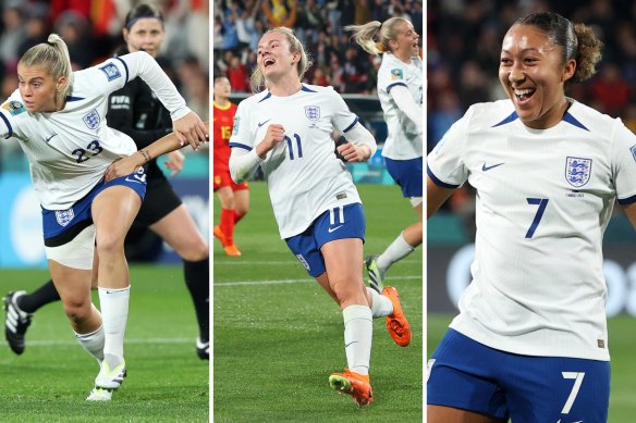 England’s three goalscorers in the first half against China.
