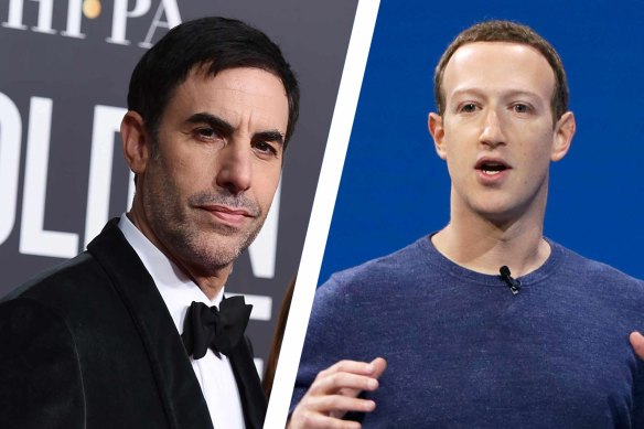 Comedian and actor Sacha Baron Cohen tackles Facebook and its founder Mark Zuckerberg. 