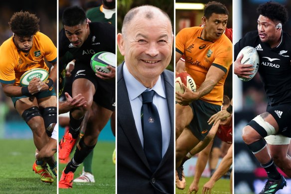 Rob Valetini, Rieko Ioane, Eddie Jones, Len Ikitau and Ardie Savea.