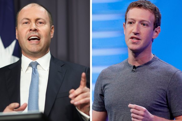 Facebook founder Mark Zuckerberg held an online meeting with Treasurer Josh Frydenberg and Communications Minister Paul Fletcher, but Mr Frydenberg said the government was not for turning.