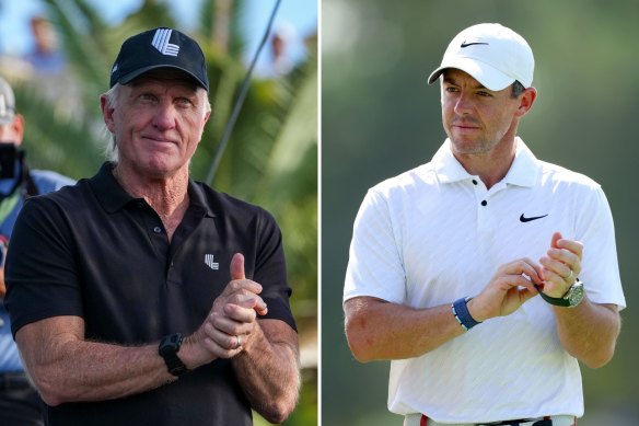 LIV CEO Greg Norman and current world No.1 Rory McIlroy.