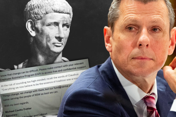 On the day of his demotion from being NSW’s top bureaucrat, Michael Coutts-Trotter quoted Roman emperor Claudius.