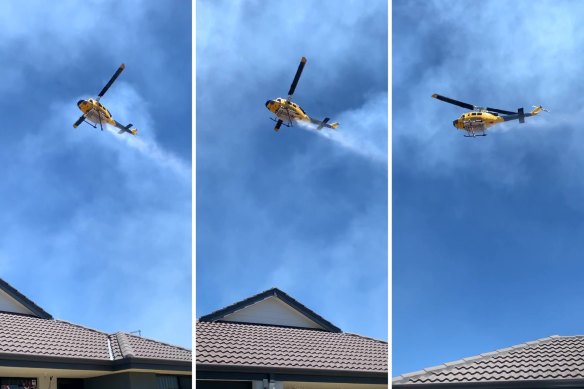 Vet nurse Natalie Bennett filmed helitaks flying over her house at  Bullsbrook Landing on Wednesday.