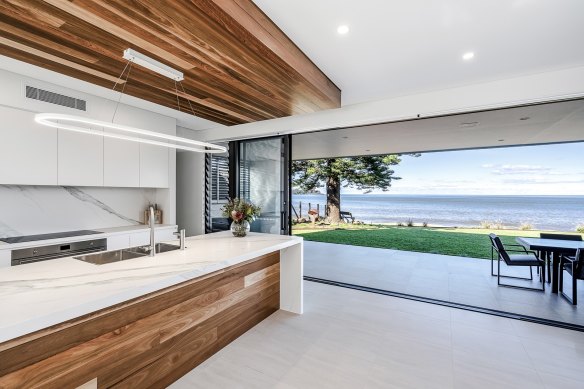 The beachfront house at Pearl Beach was built two years ago and sold this week for $12.25 million.