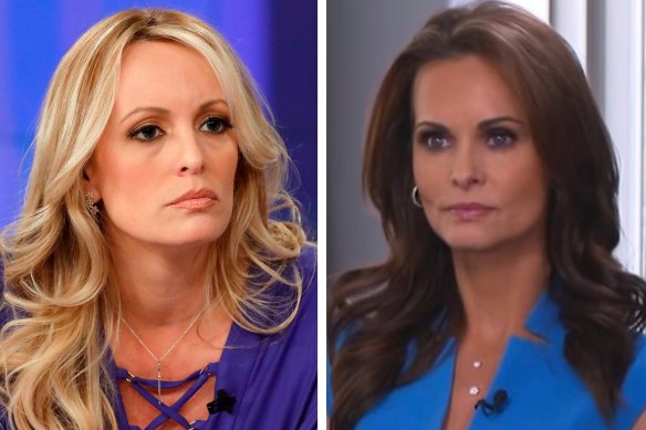 Adult film actress Stormy Daniels (left) and former Playboy model Karen McDougal.