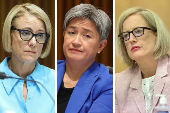 Kristina Keneally, Penny Wong and Katy Gallagher have denied they bullied the late senator Kimberley Kitching. 