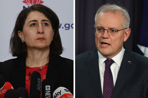 Gladys Berejiklian and Scott Morrison.